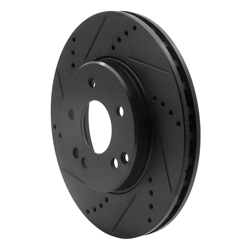 Mercedes-Benz SLK230 Brake Rotor (1) - Front Left - R1 Concepts - Drilled & Slotted - Black - `96-`15